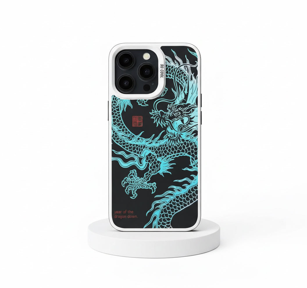 Étui de téléphone lumineux dragon
